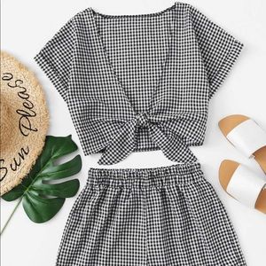 Two piece crop top/short set